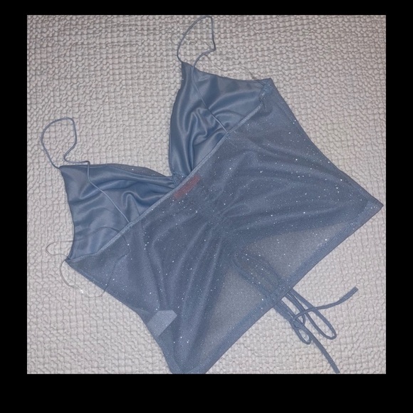 Plus Size Glittery Blue Top - Picture 2 of 3